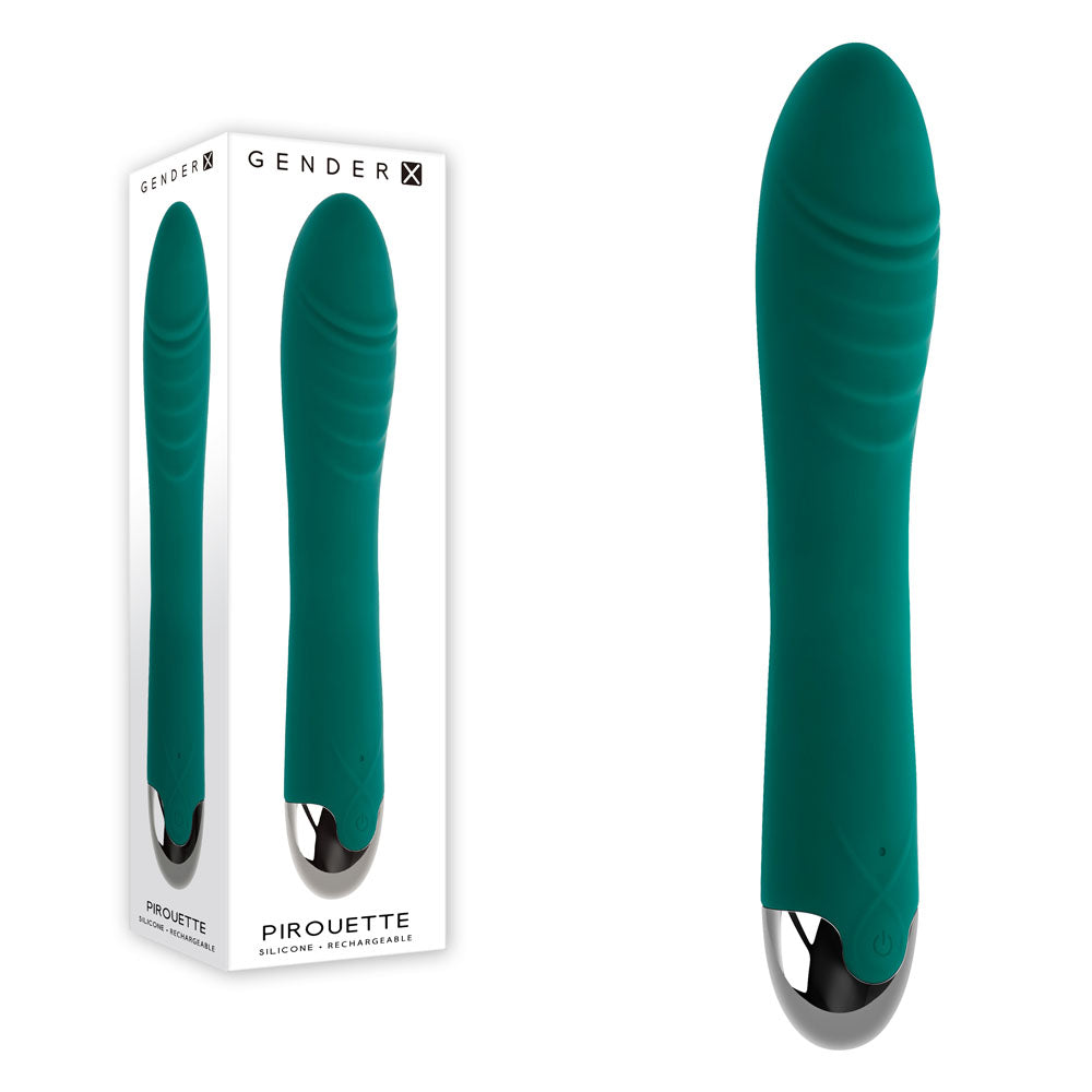Gender X PIROUETTE - Green 20.6 cm USB Rechargeable Vibrator Gender X
